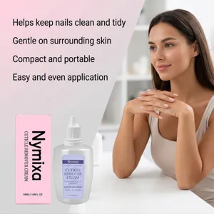 Nymixa Cuticle Remover Cream 50ml gently softens and cleanses nail edges for a smooth finish.