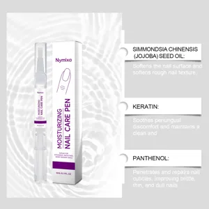 Nymixa hydraterende nagelverzorgingspen pen met jojoba-olie en keratine detail.