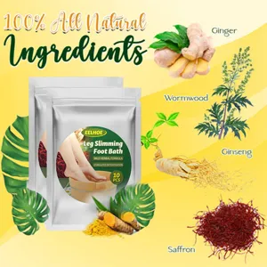 EELHOE herbal foot bath bags with ginger, wormwood, ginseng and saffron for relaxation and foot care.