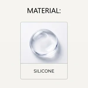 Primo piano dettagliato in materiale siliconico, texture trasparente e morbida per uso quotidiano.