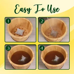 Ginger foot bath soak bag usage steps detail image showing easy preparation for relaxation.
