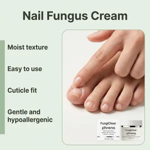 Crème de soin efficace pour ongles avec extraits végétaux, hydratante et nourrissante.