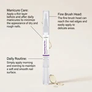 Détail du stylo nourrissant pour ongles LANISKA avec pinceau fin et soin quotidien.