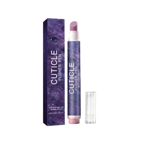Multi-effect cuticle pusher pen with starry purple design for gentle nail care and shaping.