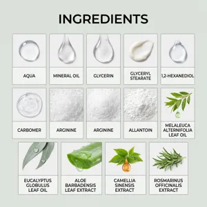 LANISKA crema emolliente all'olio dell'albero del tè lista ingredienti dettagliata cura.