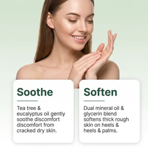 Balsamo mani e piedi all'olio di melaleuca ed eucalipto per pelle secca e screpolata.
