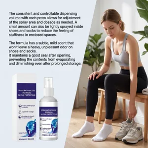 Foot care spray 30ml refreshes shoes and socks, reduces stuffiness and provides mild daily care.