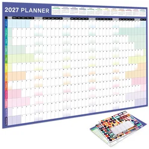2027 wall planner calendar with planning stickers, large yearly schedule organizer schedule.
