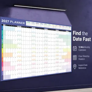 2027 wall calendar planner large yearly schedule organizer with monthly mini calendars for office.