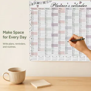 2027 Year Planner Calendar Wall Hanging Monthly Schedule Pad Minimalist Daily Organizer