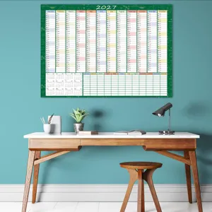 2027 wall calendar English yearly planner academic schedule monthly organizer office decor