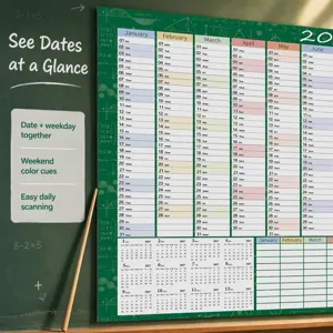 2027 Wall Calendar Yearly Planner English Schedule Board Office Home Organization