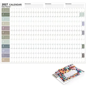 2027 wall calendar daily planner with memorandum notes and stickers for office home organization