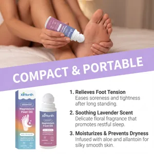 Ximonth 100ml Magnesium Fußöl Roll-on mit Lavendelduft zur täglichen Entspannung.