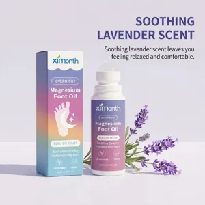Ximonth beruhigendes Lavendel Magnesium Fußöl Roll-on für entspannte Fußpflege am Abend.