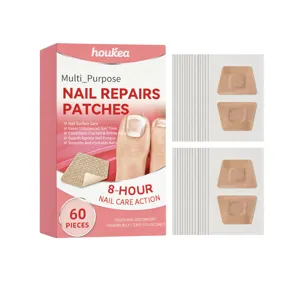 HOUKEA nail repair patches 60pcs, breathable nail care strips for cracked brittle nails.