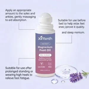 Ximonth Magnesium Fußöl Roll-on 100ml mit Lavendel-Extrakt zur Entspannung müder Füße tägliche Pflege
