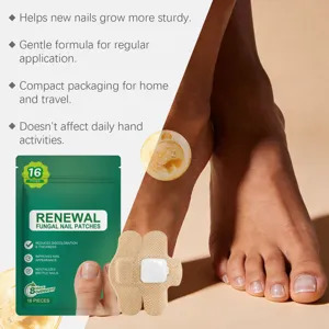 Detailed view of fungal nail patches on foot, breathable design for daily care and comfort.
