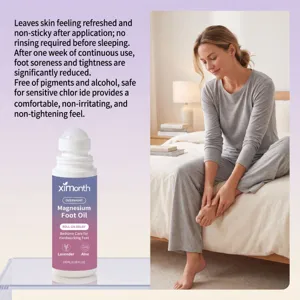XIMONTH Magnesium Fußöl Roller zur beruhigenden Hautpflege, entspannende Fußpflege 100ml.