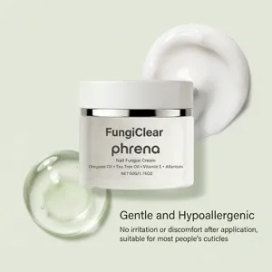 Crème antifongique pour ongles aux extraits naturels, soin doux pour ongles et cuticules.