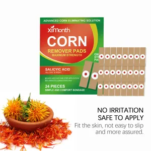 Detail view of foot corn remover pads with salicylic acid, designed for gentle and effective care.