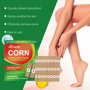 Corn remover pads with salicylic acid, 24 pieces pack for effective and gentle foot care.