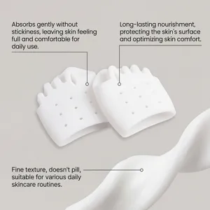 Dettaglio separatore per dita in silicone con fori di ventilazione e consistenza morbida cura.