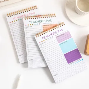 Lehrer Planer Notizbuch mit täglichen To-Do-Listen, Stundenplänen und Organisationsseiten.
