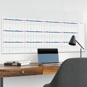 Large dry erase wall calendar, undated monthly planner sticker with erasable pens for office.