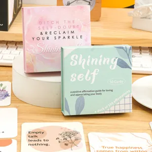 Inspirational affirmation cards set, daily motivational positive quotes for women, boxed cards.