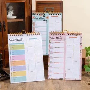 A5 weekly meal planner notebook daily schedule notepad organizer tearable pad set