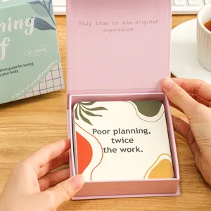 Boxed inspirational motivational cards set with positive quotes for daily wellness and mindset.