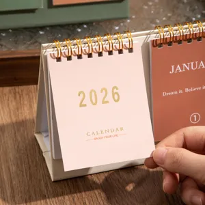 2026 Desktop Desk Calendar Mini Standing Flip Calendars with Motivational Quotes Office Decor