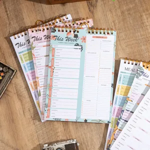 Weekly meal planner notebook A5 tear off daily schedule notepad grocery list cute stationery