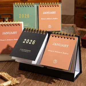 2026 Desk Calendar Double Row English Calendar with Inspirational Quotes Desktop Planning Memo Office Ornament
