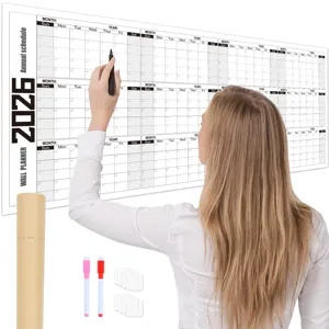 Gran Calendario de Pared Anual 2026 Borrable Planificador de Horario con Marcadores