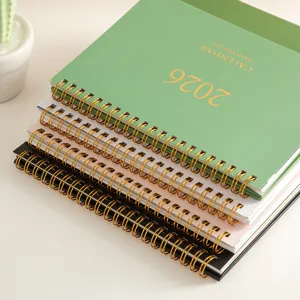 2026 Desktop Calendar Morandi Color Spiral Bound Office Memo Daily Planner Notebook
