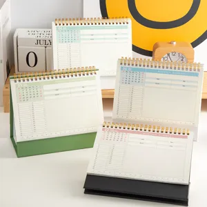 2026 minimalist Morandi desk calendar with monthly summary and memo pad for office and home.