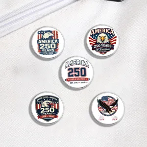 USA 250. Jahrestag Gedenkanstecker Set, patriotische Adler und Flagge Broschen.