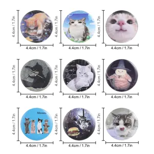 Cute cartoon cat metal badge funny brooch pin 4.4cm backpack decorative accessories