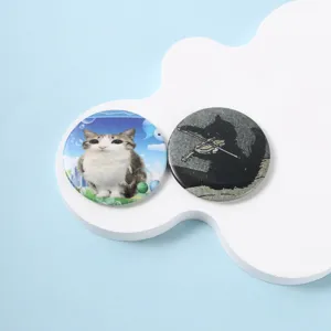 Cute cat metal pin badges set, vintage cartoon brooch for backpack and clothes decoration.