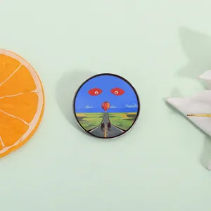 Creatieve Surrealistische Kunst Snelweg Luchtballon Legering Brosche Nieuwigheid Cartoon Badge Emaille Revers Speld Voor Rugzak Kleding Unisex Sieraden