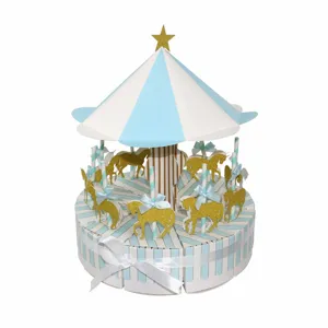 European wedding gift cake box carousel candy box fairytale aesthetic pastry box set for party