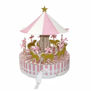 European wedding gift cake box creative carousel candy box fairy tale pastry packaging box