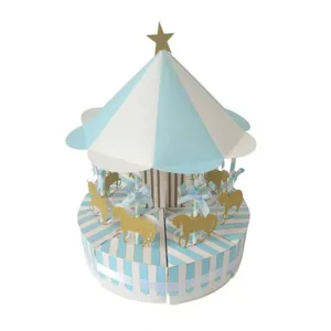 Carousel cake box for wedding party, fairy tale merry-go-round candy box and pastry packaging