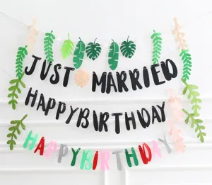 Felt forest style birthday letter banner party decoration hanging flag cute set for kids