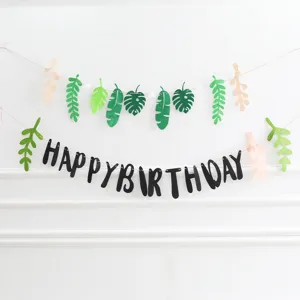 Felt forest style minimalist birthday letter banner for party decoration setup main view