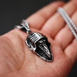 Roestvrijstalen pestdokter hanger ketting voor heren goth punk sieraden accessoire