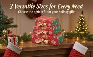 Christmas snowflake gift boxes red green hard packaging holiday gift storage containers