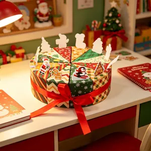 Kersttaart vorm verdeelde geschenkdozen, feestelijke snoepdoos set voor vakantiefeest delen.
